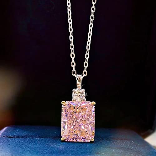 Collier argent sterling 925 et diamant rose haute pureté