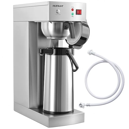 NUPANT Auto-Filling Commercial Airpot Coffee Brewer 2.2L/74oz Dirp Coffee Maker Machine with 24...