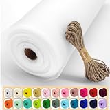 Luceinvita White Tulle Fabric Roll, 54' x 40 Yards (120FT) Tulle for Wedding Decoration Christmas Gift Wrapping DIY Tutu Party Backdrop Garden Baby Shower Table Skirts