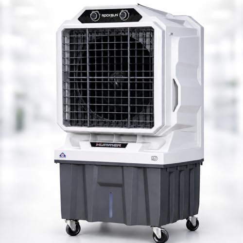 ROCKSUN Hummer Desert Air Cooler | 135L Water Tank | 21+ Inch Fan | 4800 m³/h Powerful Air Flow | Honeycomb Cooling Pads | Auto Swing | 350W Energy |750 ft | Heavy Duty Portable Cooler (Grey)