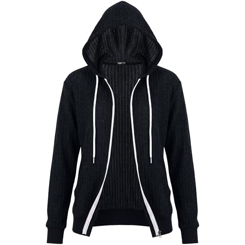 Image of GIVON Women's Lightweight Zip Up Hoodie Brushed Knit Stretchy Fabric Long Sleeve Thin Jackets with Kangaroo Pocket