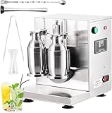 MERXENG Electric Milk Tea Shaking Machine, 400r/min, Automatic Double Frame Milk Tea and Cocktail Shaker, Stainless Steel & 750ml Double Cups for Bubble Tea, Coffee, Milk, Wine, Boba Tea, Juice