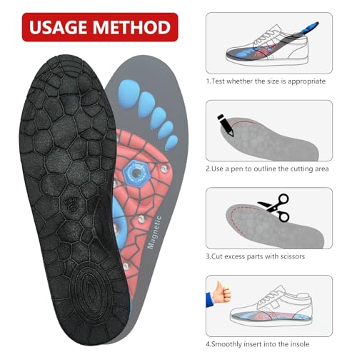 Image of Magnetic Acupressure Insoles,Orthopedic Insoles,Relieve Tired can be Used by Both Men and Women (Red, S-US(6-9))