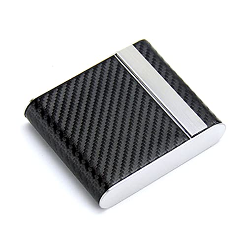NYKCPJMW Metall-zigarettenetui New Carbon Fiber Magnetic Buckle Flip Für Zigaretten in Normaler Größe Personalisiert Black Cover