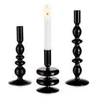 Glasseam Glazen Kandelaars Houder, Heldere Kaarsenhouders Set Van 3, Chique Kandelaars, Decoratieve Taper Kaarsenhouder Voor Centrepiece, Kerstmis Kaarsenhouder Voor Eettafel Home Decor