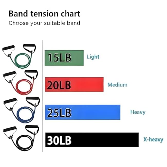 Premium Exercise Bands Resistance Bands Set with Handles & Door Anchor - Perfect Stretch Rope for Home Workouts, Ideal for Fitness Enthusiasts & Home Gym