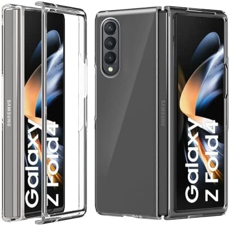MHtech Samsung Z Fold 4 Case, Clear Hard Back Transparent Shockproof for Galaxy Z Fold 4 Case Cover Drop Protection, Lightweight