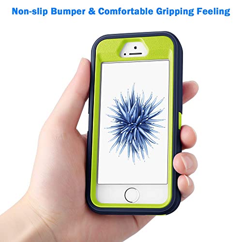 Jelanry for iPhone 5/ 5S/ SE 1st Generation (2016) Case Heavy Duty Rugged Shockproof Dual Layer Protective Shell Sports Anti-Scratches Non-Slip Bumper Hybrid Matte Armor Back Cover Phone Cases, Blue