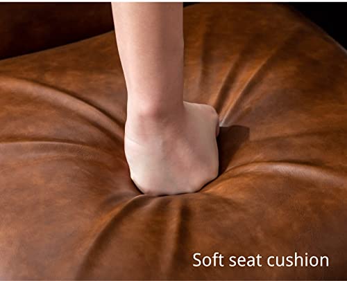 Shunzhi Upholstered Modern Dining Chairs Set Of 2 Pu Leather Mid Century Dining Room Chairs Armless Side Chair Comfy Kitchen Chairs With Black Metal Base For Living Room/Kitchen,Brown,2Pcs #TOP4