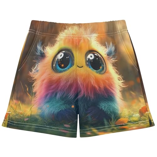Cute Fox Sunset Warm Tones Girls Athletic Lounge Shorts Comfy Youth Summer Pajama Printed for Teens Kids, X-Small