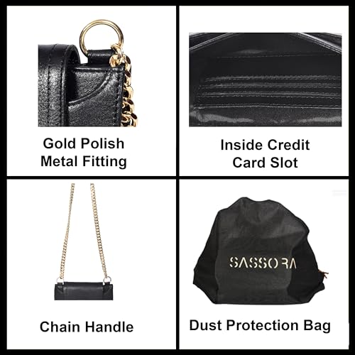Image of Sassora Genuine Leather Women's Sling Bag with Card Slots
