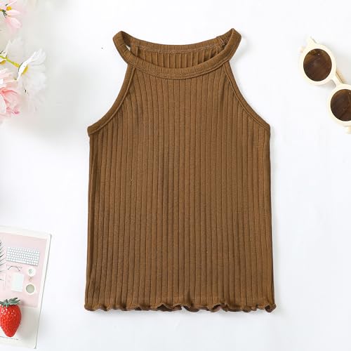 ROMPERINBOX Toddler Tank Tops Girls 3 Pack Ribbed Knit Multipacks Halter Top Camisoles Undershirt3