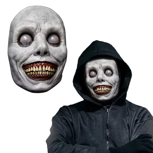 Máscara Halloween Horror, Máscara Sonriente Espeluznante, Máscara de Halloween aterradora para adultos, Máscara de Látex Realista Halloween, Accesorios de disfraz de Halloween, carnaval, fiestas