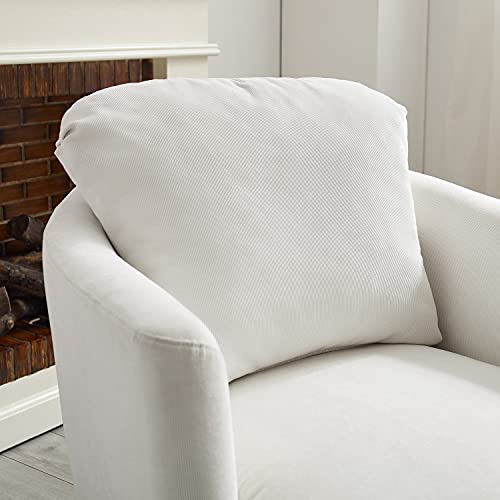 Art Leon Swivel Barrel Chair, Modern Round Swivel Accent Chair, Corduroy Upholstery Sofa Chair For Living Room Bedroom, Ivory #TOP4