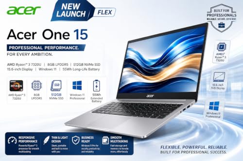 Image of Acer Pro 15 Ryzen 3 7320U 15.6 inch Full HD