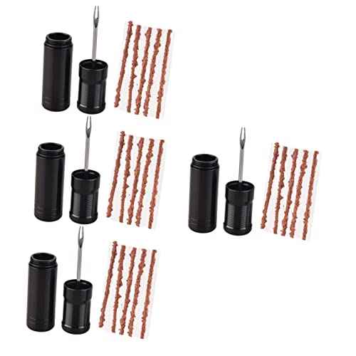 Zerodeko 4 Sets Tire Patch Kit for Bicycles - Repair Tool Rubber Repair Strip Ideal for Road and Mountain Bikes