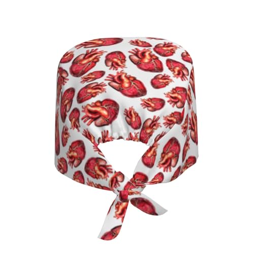 Image of Working Cap Scrub Cap with Sweatband Adjustable Unisex Women Tie Back Hat Nurse Surgical Caps