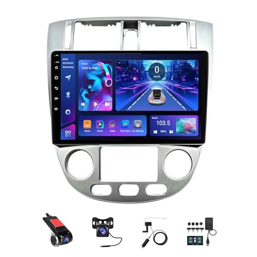 9 Pulgadas Android 14 Doble DIN Radio de Coche para Chevrolet Lacetti Buick Excelle 2004-2013 con CarPlay inalámbrico GPS Navi Cámara de Respaldo Controles del Volante Bluetooth(D,T4[4+64G])