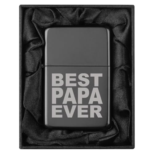 Encendedor en caja de regalo forrada en seda negra