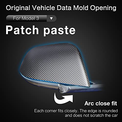 Hansshow Tesla Model 3 Side Mirror Cover 2Pcs Real Carbon Fiber Rearview Mirror Cover For Model 3-2017-2022 Tesla Model 3 Exterior Mirrors Cap (Model 3 Side Mirror-Matte) #TOP2