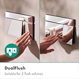 hansgrohe iFrame Element E – Płytka uchwytu do WC, Przycisk spłukujący do toalety z 2-objętościowego systemu spłukiwania, do podtynkowej spłuczki hansgrohe iFrame, chrom, 66001000