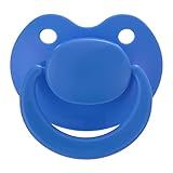 Somniumnight Adult Sized Pacifier Bigshield : Replacement Silicone Paci Big Teat for Anxiety Release - Orthodontic Binky Taken Apart and Re-Assembled Blue