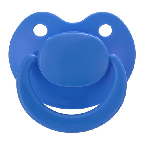 Image of Adult Sized Pacifier Bigshield : Replacement Silicone Paci Big Teat for Anxiety Release - Orthodontic Binky Taken Apart and Re-Assembled Blue