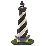 Cast Iron Doorstop Door Wedge Stop Black & White Lighthouse 10.25