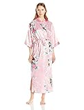 Bottoms Out Women's Printed Satin Long Kimono Robe