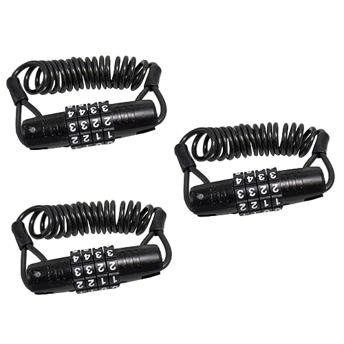 ifundom 3pcs Theft Bike Password Lock Portable Wire Lock for Bicycles Scooters Motorcycles Durable Cable Keyless Design Compact Lightweight for Easy Carrying