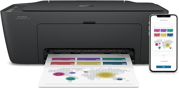 HP 2774 DeskJet Ink Advantage - Impressora Multifuncional, Wi-Fi,...