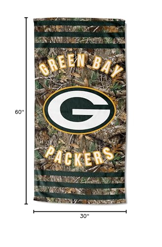 Image of Northwest NFL Green Bay Packers Unisex-Adult Beach Towel, 30 inch x 60 inch, Realtree Camo Stripes (Pack of 6)