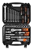 NEO TOOLS Zestaw Kluczy 100 Elementów 1/2", 1/4" w Walizce | Klucze Nasadowe, Wkrętaki, Imbus, Grzechotka | Kompletny Zestaw do Warsztatu, Garażu, dla Majsterkowicza