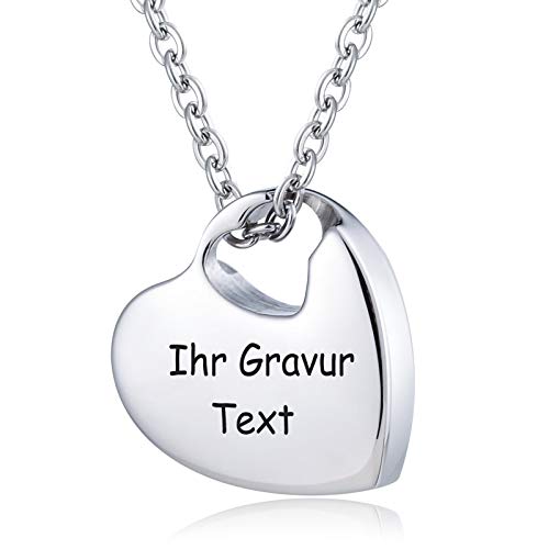 Daesar (Grabado Personalizado Colgante Cenizas Acero Inoxidable Colgantes Urnas para Cenizas con el Grabado Deseado Collar Plata