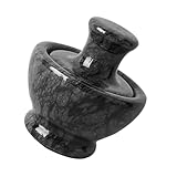 ULTECHNOVO Marmor Stößel Set mit Ergonomischem Knoblauch und Gewürzmörser Schwarzer Haushalts...