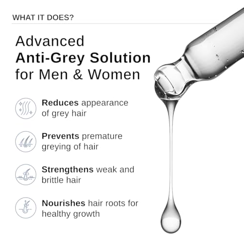 Image of Bare Anatomy Advanced Anti-Grey Serum | Reduces Hair Greying | Silverfree Peptide + Biotin + Rosemary | Fast Absorbing, Odorless, Non-Sticky | Clinically proven formula For Men & Women | 50ml