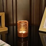 CZSHCKJYXGS Small Battery Operated Light with Timer,Adult Night Lights for Bedroom,Mini Lamp for Lndoor Use in Bathroom, Hallway,Glass Light Lamp (Copper)