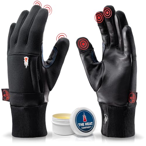 Gants cuir tactile avec isolation Thinsulate THE HEAT COMPANY