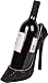 Hilarious Home 8.5" x 7"H High Heel Wine Bottle Holder - Stylish Conversation Starter Wine Rack (Black Sequin)