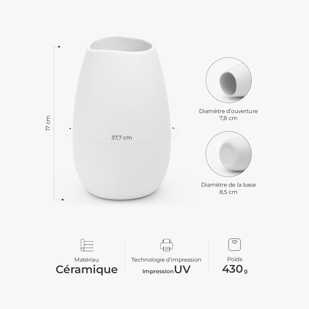 Cadeau Plus Vase À Personnaliser Céramique Mate - d'abord Maman Ensuite Mamie - Pot de Fleur personnalisé, Cadeaux pour Mamie, Vases Maman, Cadeau Fête des Mères, Vase Mamie (Modèle #1)