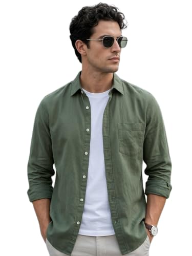 Image of Urbano Fashion Men's Cotton Full Sleeve Regular Fit Casual Solid Shirt