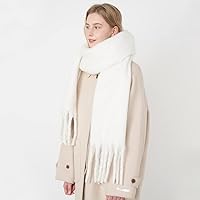 Vista 104 de Bufanda grande y gruesa de gran tamaño, esponjosas, de lana grande, gruesa, cálida para invierno