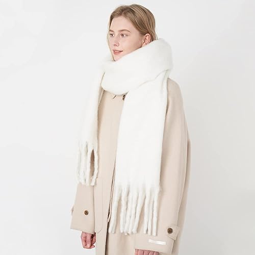 Miniatura 104 de Bufanda grande y gruesa de gran tamaño, esponjosas, de lana grande, gruesa, cálida para invierno