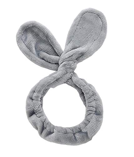 1 PCS Gray Lovely Cute Rabbit Ear Hair Band Sweet Hair Wrap Bunny Headband Face Wash Makeup Tie Your Hair Hoop Hair Accessories for Women Girls