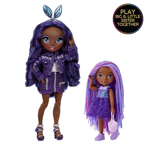 Rainbow High Littles - Indigo Bailey - Small and Articulated Fashion Doll - Purple 5.5" Tall Doll with Bag and Magic Fox - For Kids and Collectors