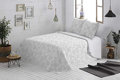 Burrito Blanco | Colcha boutí 032, Gris | para Cama de 150/160 cm (+ Medidas Disponibles) | Colchas Juveniles 150 | Cama Doble 150