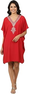 SUN-ROSE FASHIONS Sea Green Plus Size Rich Embroidery Kaftan Dress | One Size fits All Price In India