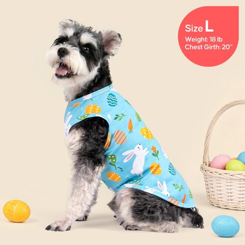 KYEESE 2Pack Easter Dog Shirt, Breathable Tank Top Sleeveless Dog T Shirts for Small Dogs Boy Girl, Lightweight Dogs Clothes Puppy Outfit for Holiday, Blue+Bunny, S - Image 6