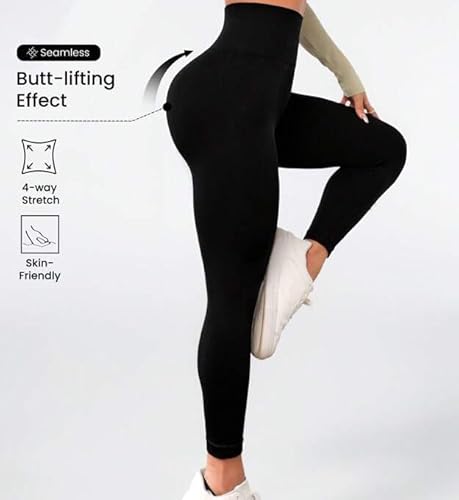 High Waist Seamless Butt-Lifting Leggings for Women – Tummy Control, one size up to 70 kg, 4-Way Stretch Yoga Pants, Workout & Casual Wear
