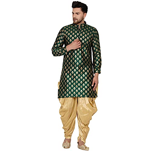 Image of Veera Paridhaan Men's Banarasi Full Sleeve Printed Long Straight Kurta